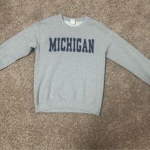 Gray Michigan crewneck sweater